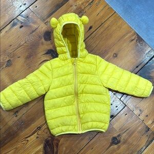 Cecorc Yellow Quilted Hooded Jacket with Ears Unisex Toddler Size 2T